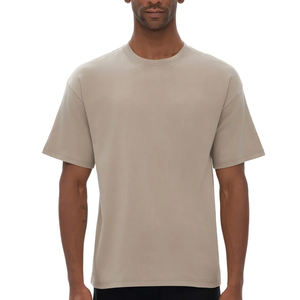 T-shirts à manches courtes 230 g/m² à épaules tombantes, impression sérigraphique personnalisée en relief, coton peigné uni pour hommes - Product Image 1