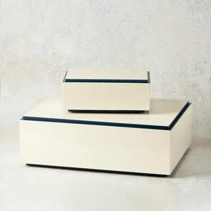 Glossy Lacquer Storage Box with Lid Elegant Organizer for Jewelry and Accessories Chic <b>Vanity</b> Bedroom and Office Home Decor Gift - Product Image 1