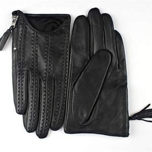 Mitaines en cuir longues jusqu'au poignet, thermiques, non doublées, style uni, usage quotidien, hiver, maison - Product Image 6