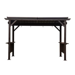 6.5x12FT Hardtop Galvanized Steel Roof Grill Gazebo Outdoor BBQ with 2 Side <b>Shelves</b> <b>Metal</b> Permanent Canopy & Pergola - Product Image 2