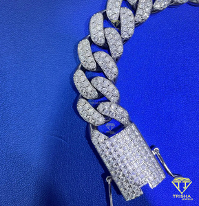 สร้อยข้อมือเชื่อมโยงกับบาแกต vaguette กับแล็บเพชรใน925เงินสเตอร์ลิงออกแบบได้ตามต้องการ - Product Image 3