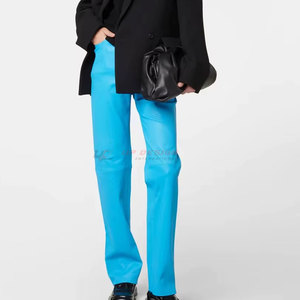 High Performance <b>Women's</b> Casual Winter Leather Pant Breathable Zipper Fly Soft Cowhide Leather Durable Material Fashionable Made - Product Image 4