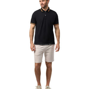 T-shirts polo à manches courtes 100% coton de haute qualité pour hommes, uniformes de golf brodés en 3D et au design solide, jersey de soie Fabri - Product Image 5