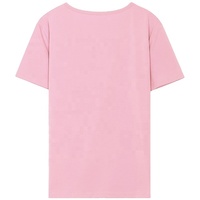 Kaos Oversize Wanita Ukuran Plus 100% Katun Organik Desain Logo Kustom Warna Pink