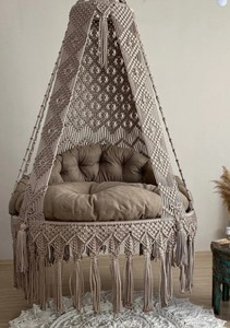 Cotton Macrame <b>swing</b>, Hanging Chair, hängesessel, <b>Swing</b> chair, Rocking Chair, Macrame <b>swing</b> chair, hanging chair indoor, Outdoor - Product Image 2