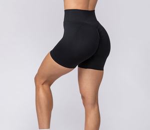 Shorts de sport pour femmes, sans couture, taille haute, séchage rapide, écologiques, en spandex/coton, respirants, pour la gym, le fitness, le yoga et l'entraînement - Product Image 3