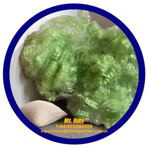 Green Hollow Staple Polyester Fiber Filling <b>Material</b> A Grade 15D Recycled for Toy <b>Sofa</b> Pillow - Product Image 3