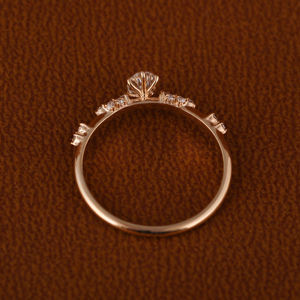 Anillo de compromiso de diamante cultivado en laboratorio de alta calidad, forma ovalada, oro rosa sólido de 14k, joyería de boda para mujer, gran venta. - Product Image 4