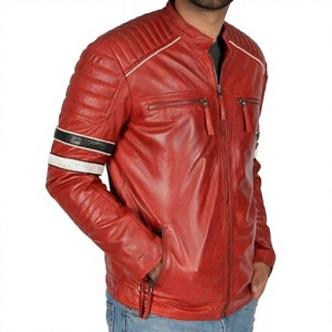 Nouvelle arrivée BS International Veste de motard unique en cuir rouge imperméable coupe-vent respirante décontractée pour l'hiver en plein air - Product Image 5