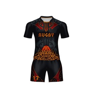 ชุดยูนิฟอร์มรักบี้แบบซับลิเมชั่นสั่งทำพิเศษ เสื้อ กางเกงขาสั้น ชุดแข่งขัน รับผลิตแบบ OEM ODM ขายส่ง พร้อมสกรีนโลโก้ตามแบบ - Product Image 2