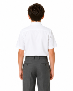 เสื้อนักเรียนชายสีขาวพรีเมียม แบบคลาสสิก สำหรับนักเรียน ทรงสมาร์ทฟิต แขนครึ่งตัว สวมใส่สบาย - Product Image 3