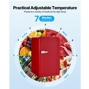 Mini Frigorifero a Porta Singola da 3,2 Cu.Ft a Basso Consumo Energetico con Temperatura Regolabile e Ripiano in Vetro per Dormitori e Hotel, Capacità 10L - Product Image 4