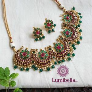 Kemp Stone Designer Zircon <b>Pearl</b> <b>Diamond</b> <b>Earring</b> Set-Trendy Ethnic Wedding Jewelry - Product Image 1