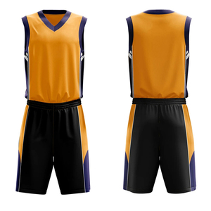 Conjunto de Uniforme de Baloncesto Unisex, Jersey sin Mangas con Cuello en V, Pantalones Cortos con Cintura Elástica, Sublimado, Transpirable, de Secado Rápido, Spandex/Poliéster - Product Image 1