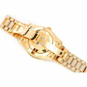 Luxury Fully <b>Iced</b> <b>Out</b> Moissanite <b>Watch</b> Yellow Gold Automatic Mechanical Diamond <b>Watch</b> - Product Image 2