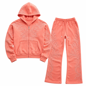 Ensemble de survêtement unisexe bleu à manches longues avec fermeture éclair, col montant, style sportif, respirant, en polyester, tenue de jogging pour l'automne - Product Image 2