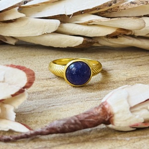 Latest High Demand Boho <b>Lapis</b> <b>Lazuli</b> <b>Ring</b> Women’s Brass Jewelry 18k Gold Plated Bohemian Classic <b>Ring</b> Simple Band Wholesale <b>Ring</b> - Product Image 1