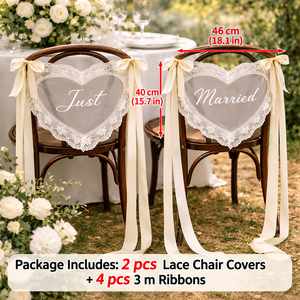 Ruban de dentelle transparent pour chaise de mariage, décoration de chaise en forme de cœur, décoration de table pour événements intérieurs et extérieurs - Product Image 2