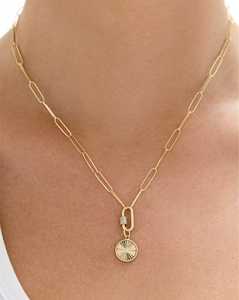 14K <b>Solid</b> <b>Gold</b> Fluted Round Cut Lab Grown Diamond <b>Pendant</b> Or Charm Bezel Set Minimalist Delicate Dainty Custom Jewelry Wholesale - Product Image 4