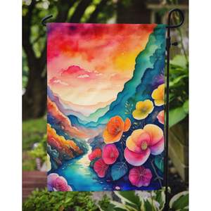 Bégonias multicolores Drapeau de jardin Bannière artistique de patio et de cour pour boîte aux lettres et parterres de fleurs Décoration Petite taille - Product Image 3