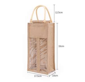 Bolsa Portabotellas de Yute Natural Resistente para Senderismo, Picnic y Uso en la Oficina - Product Image 4