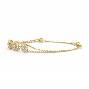 Bracelet unisexe en or blanc plaqué or avec diamants taille brillant, certifié IGI, style tendance, pour mariage - Jewellery Planet - Product Image 1