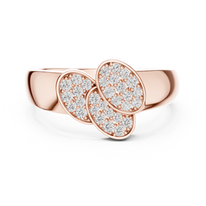 Anillo de Diamante Cultivado en Laboratorio TRI-PETAL RADIANCE para Hombre, Conjunto de Anillos de Oro Rosa Sólido de 18 Quilates con Baño de Rodio, Estilo Minimalista para Boda, Compromiso o Fiesta - Product Image 1