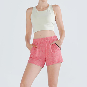 Shorts de sport pour femmes, taille haute, respirants, en élasthanne, avec poches, pour l'été, grande taille, pour la course à pied et la gym - Product Image 3
