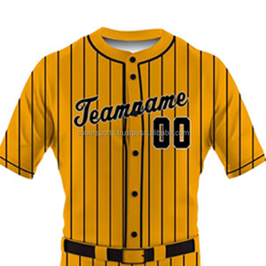 Unisex Hip Hop Button <b>Down</b> Digital Printed Men's Baseball Shirt Striped Stitched Letters Number Custom Baseball Jersey Uniform - Product Image 3