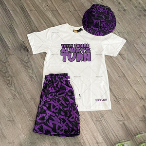 Conjunto de 2 piezas para hombre al por mayor, conjunto de jogger personalizado unisex de dos tonos, conjunto de dos piezas oversize para hombre, conjuntos de ropa de verano de manga corta, conjuntos de punto. - Product Image 3