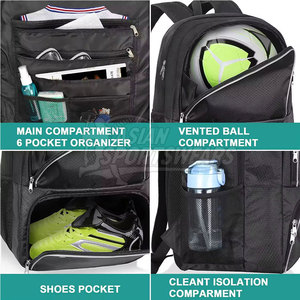 High Volume Storage Solution Soccer <b>Backpack</b> With Specialized Compartments For Complete Athlete Kits - Product Image 6