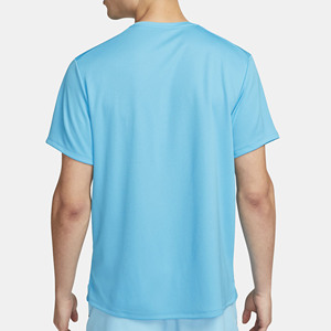 Men's Light Blue Short Sleeve O-Neck T-<b>Shirt</b> <b>100</b>% <b>Polyester</b> Breathable Jersey Quick Dry Regular Fit Casual Knitted Solid Color - Product Image 2