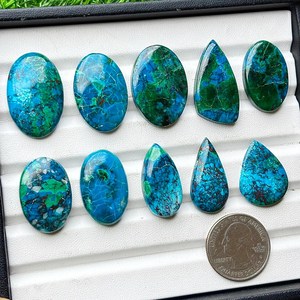 Peru Chrysocolla Smooth Cabochons Natural Mixed Shape Loose Gemstone For Jewelry Making Stone - Product Image 3