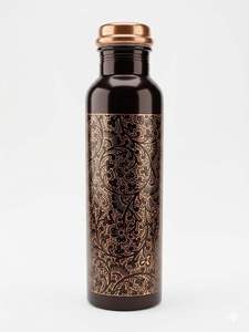 Handcrafted 100% Pure Copper Eco-Friendly <b>1L</b> <b>Bottle</b> Engraved Embossed Design Lid for Direct Drinking <b>Water</b> Camping Outdoor Use - Product Image 3