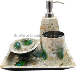 Lujo moderno madre perla Hotel accesorios de baño conjunto nuevo hogar Hotel dispensador jabón pasta de dientes moderno hogar Baño decorar - Product Image 3