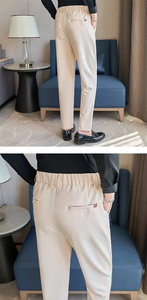 Pantalon décontracté pour homme, couleur unie, style streetwear, coupe ample, pantalon de costume, vente en gros - Product Image 2