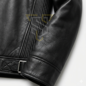 Veste en toile et cuir respirante pour homme, col montant élégant, fermeture éclair sur le devant, style décontracté, streetwear, vêtement d'extérieur pour l'hiver - Product Image 6