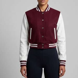 KADIA Unisex College Letterman Jackets Men's Women's Plus Size Stand Collar Canvas Winter Reversible Varsity Jacket Slim Fit - Product Image 3
