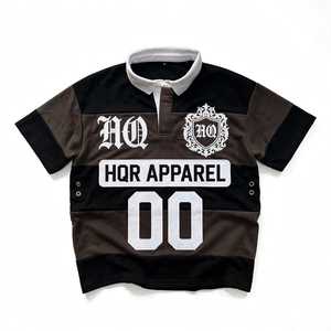 Chemise à manches courtes pour homme, noir et jaune, avec bordure contrastante, motif lettres, logo sur le devant, coupe classique, style streetwear, coton respirant - Product Image 5