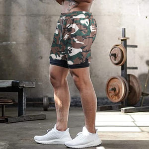 Pantalones Cortos Deportivos 2 en 1 para Hombre con Camuflaje Personalizado, Bolsillo Oculto para Teléfono, Secado Rápido, para Gimnasio y Entrenamiento, con Forro de Compresión - Product Image 3