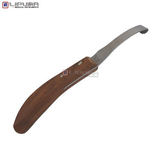 LIPUMA Couteau à double tranchant pour sabots 22cm, réutilisable, pour la coupe des sabots, manche en bois, pour chevaux, lapins et bétail - Product Image 2