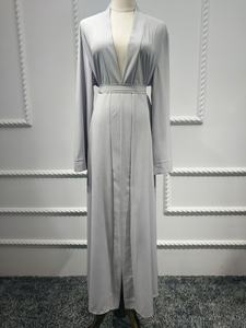 Plain Dubai Abaya Open Front Kimono Islam Clothing Saudi Robe Turkish Modest <b>Cardigans</b> Coat Ramadan Eid Muslim Women Hijab Robe - Product Image 3