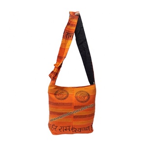 Sac à bandoulière moderne classique imprimé Hare Krishna vert et orange pour le shopping, l'université, le bureau, les voyages quotidiens, pour filles - Product Image 3