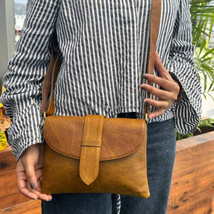 กระเป๋าถือหนังแท้สำหรับผู้หญิง, กระเป๋าพาดลำตัวดีไซน์วินเทจกระเป๋าหนังวัวคุณภาพสูง - Product Image 3