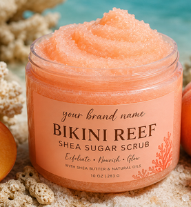 Private Label Bikini Reef Shea Sugar <b>Body</b> <b>Scrub</b> Deep Exfoliating Moisturizing Skin Polishing <b>Scrub</b> OEM Bulk Wholesale Supplier - Product Image 1