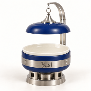 Plat de service rond élégant en cuivre noir, conçu pour la présentation professionnelle des aliments et le service de buffet. - Product Image 3