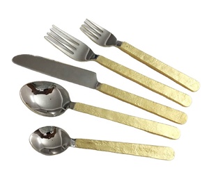 Service de cuillères et couteau en acier inoxydable, Design Simple or, nouveaux accessoires de cuisine, vaisselle de table, service de couverts de table 1 pièce - Product Image 1