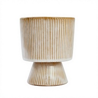 Vase de table en céramique texturée artisanale Jueheng, beige mat transparent, style Art déco, rustique et décoratif