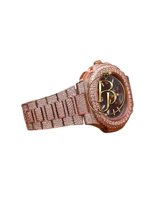 Montre chronographe de luxe en diamant Briva B-077-1, boîtier en acier inoxydable, verre bleu, mouvement à quartz analogique, fermoir pliant pour hommes, 25mm - Product Image 6
