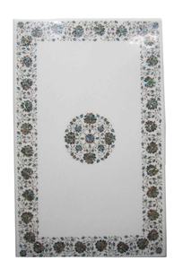 Plateaux de table en marbre Pietra Dura, tables à manger et tables centrales personnalisées avec incrustations en marbre blanc - Product Image 4